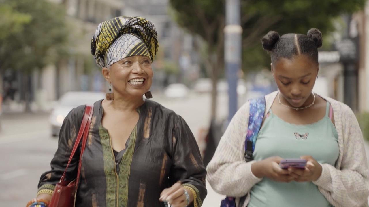 A scene from Village Treasures, filmed on the street in Long Beach